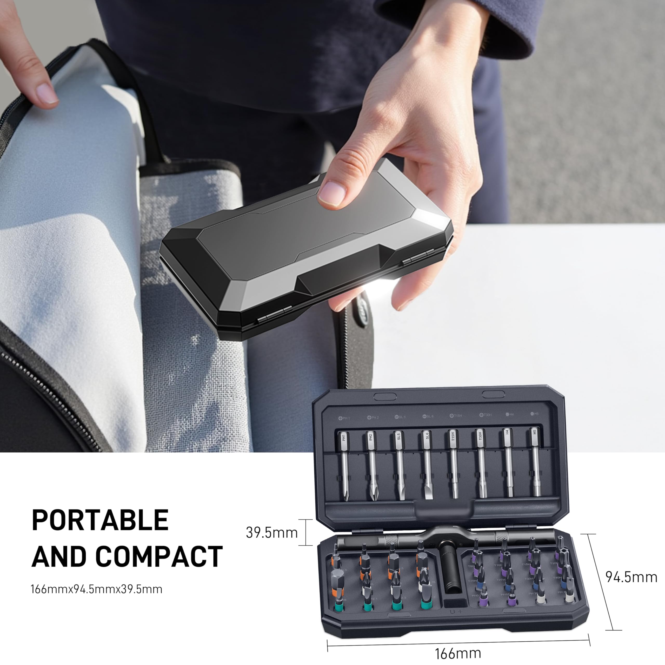 MrToNo portable case fits in a tool bag for on-the-go repairs.
