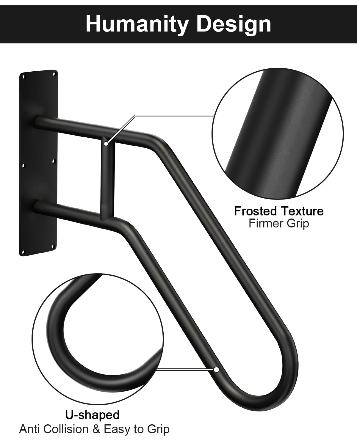 Mrupoo handrail with clear instructions ensures straightforward DIY mounting.