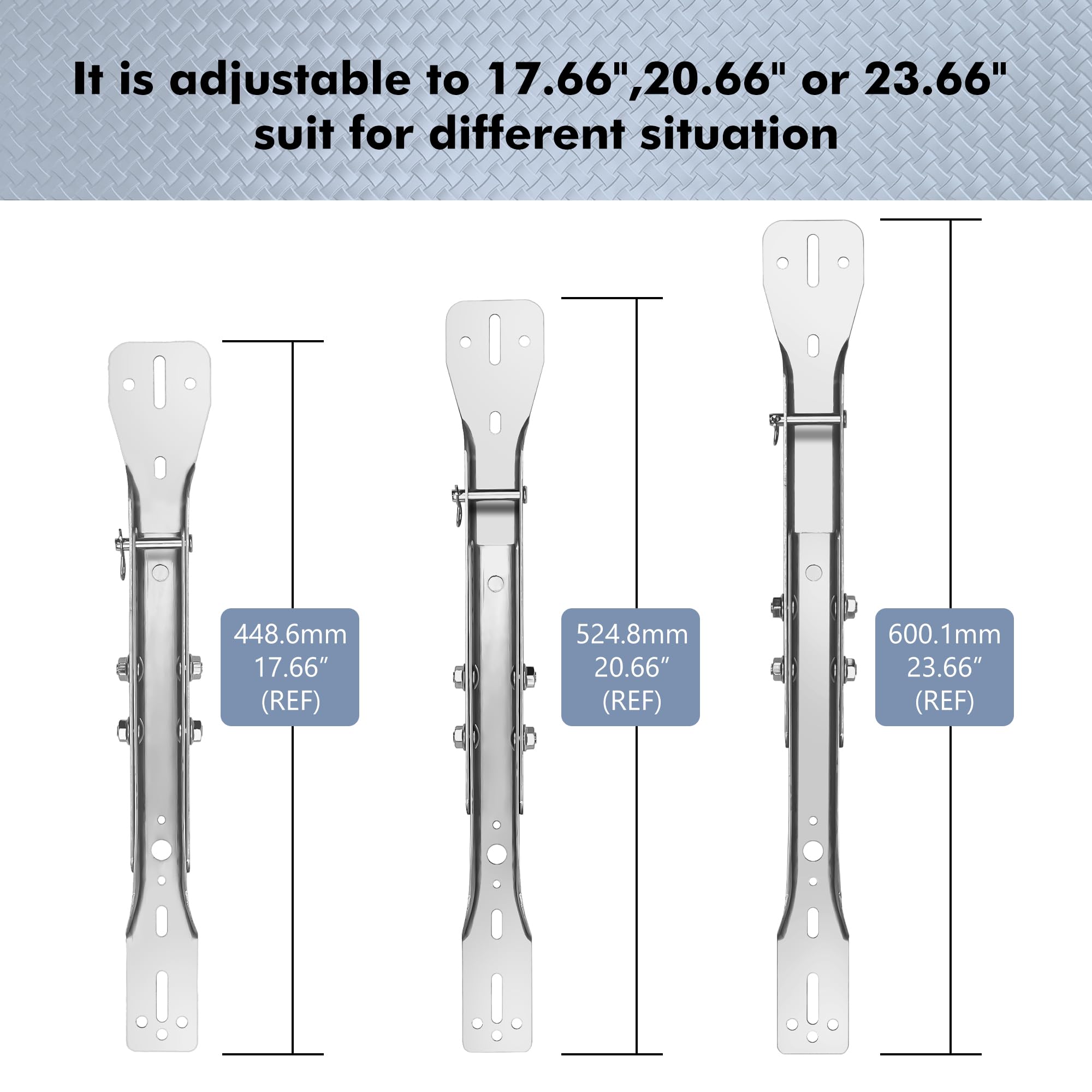 MS.GD Magisale adjustable bracket positions at 18 21 or 24 inches for a versatile fit