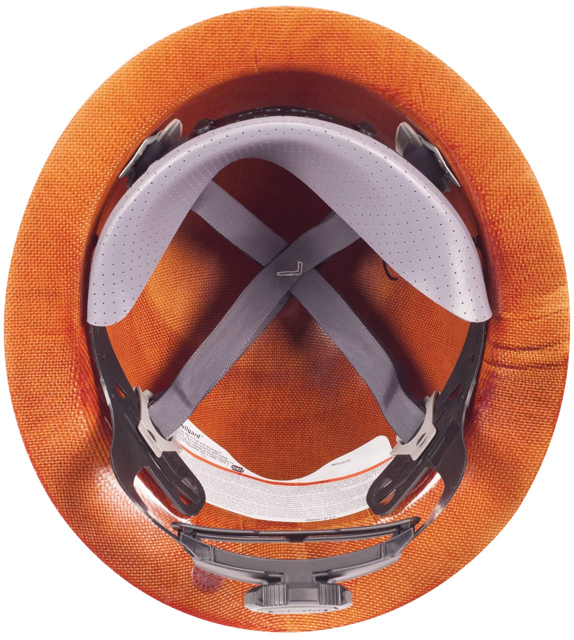 MSA Fas-Trac III nape-strap adjustment levels for customized stability