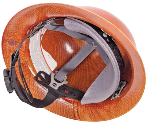 MSA adjustable nape strap with cushioned padding enhances comfort and airflow