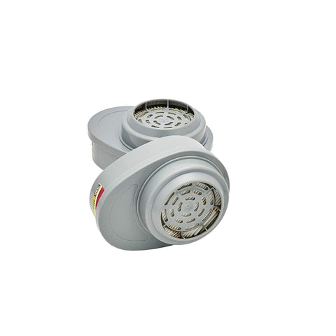 MSA GME P100 carbon media cartridge showing filtration media