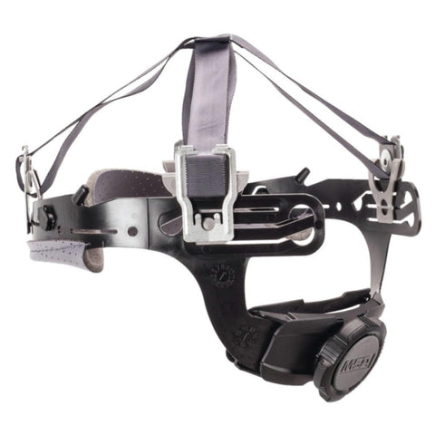MSA Fas-Trac III replacement suspension closeup with glove-friendly ratchet and cushioned harness