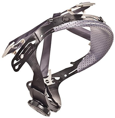 MSA Fas-Trac III rear nape strap adjustment detail for balanced wear