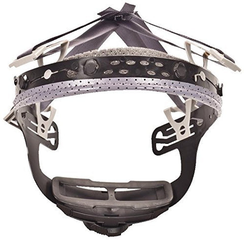MSA Fas-Trac III suspension side view showing no-metal design and padding for comfort