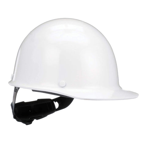 MSA Skullgard cap-style helmet in white showcasing cap design and high-heat protection.