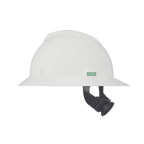 MSA helmet accessory slots close-up for shields and lamps