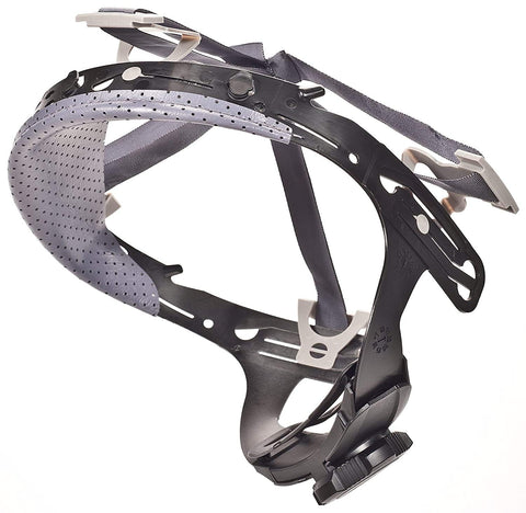 MSA V-Gard compatible suspension close-up highlighting comfort padding and airflow.