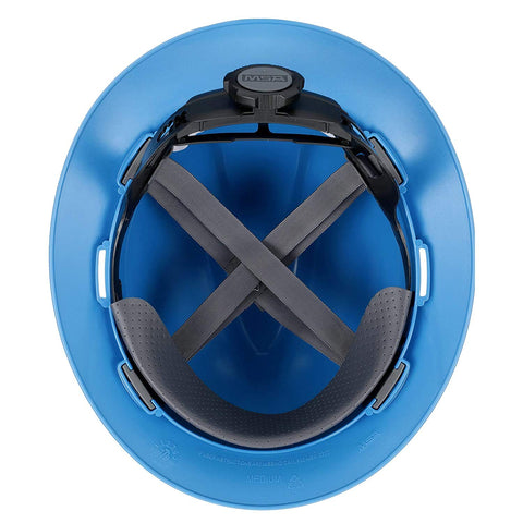 MSA V-Gard full-brim hat accessory slots support shields and lamps.