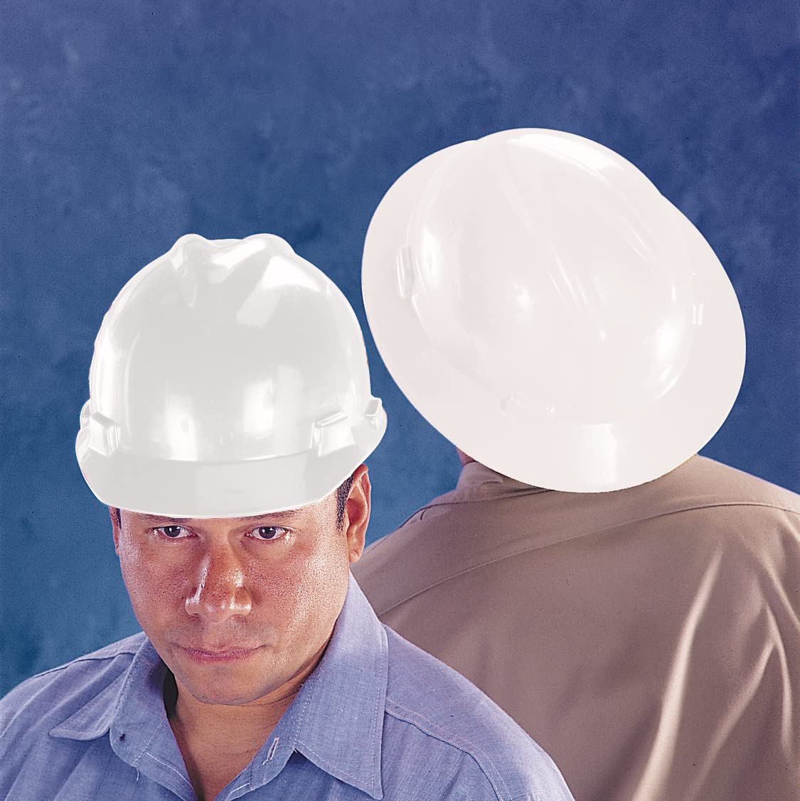MSA V-Gard approved helmet meets industry standards for safety.