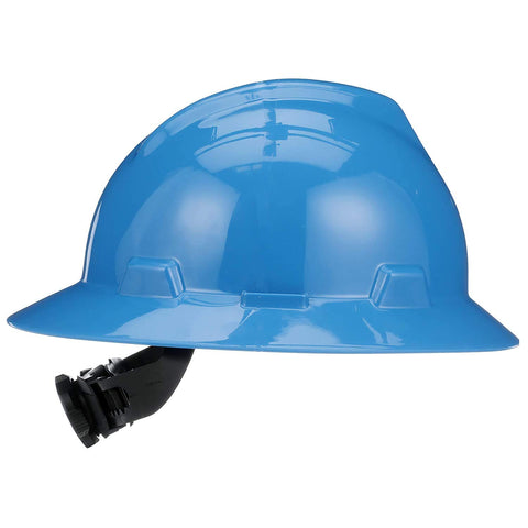MSA V-Gard full-brim hat Fas-Trac III suspension enables quick, precise adjustment.