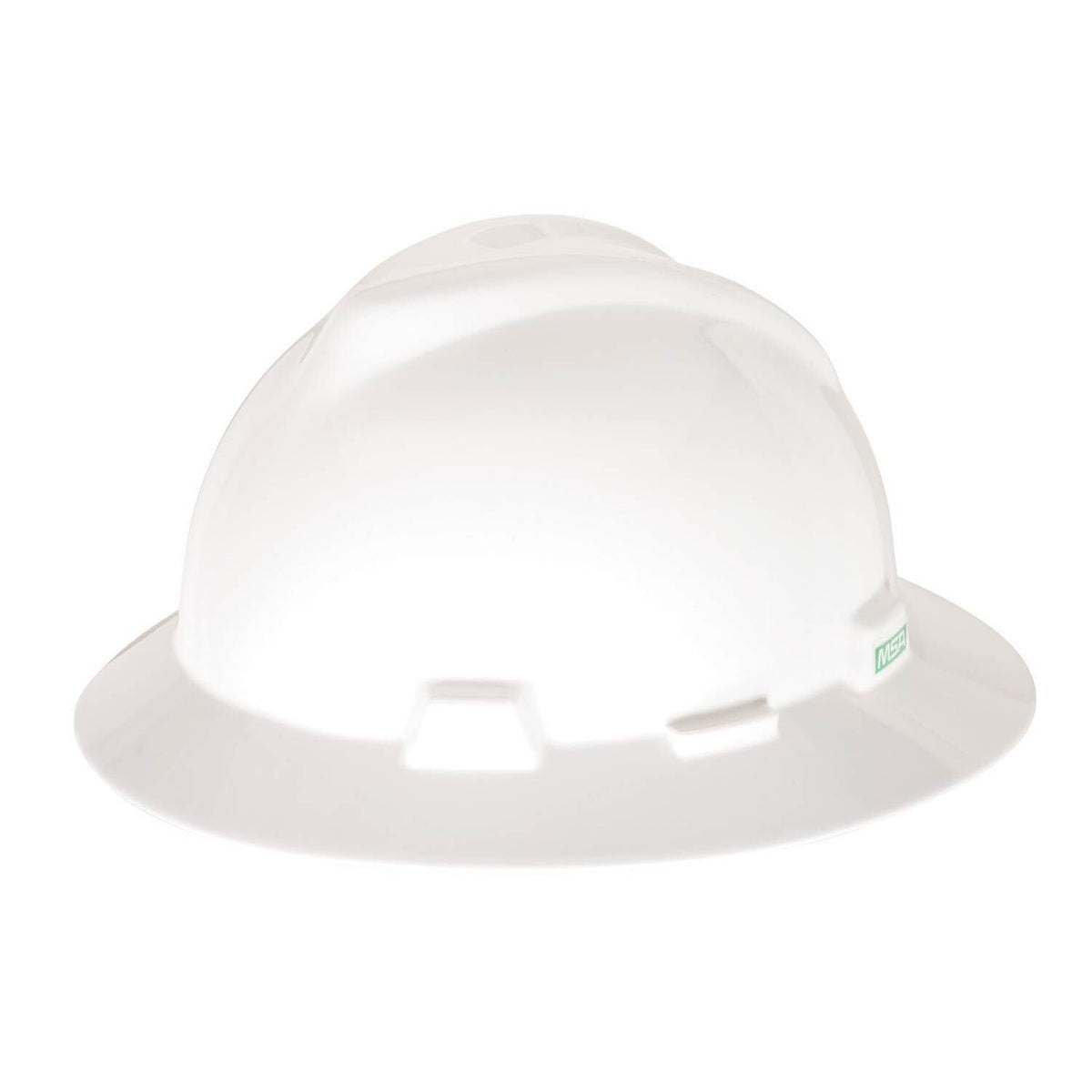 MSA V-Gard full-brim hat front view with top protection
