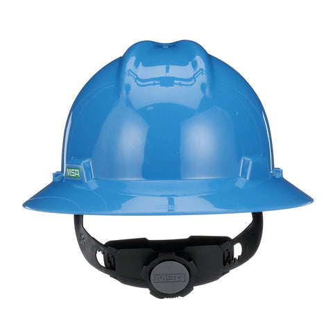 MSA V-Gard full-brim hat UV inhibitor shell offers durable top-protection.