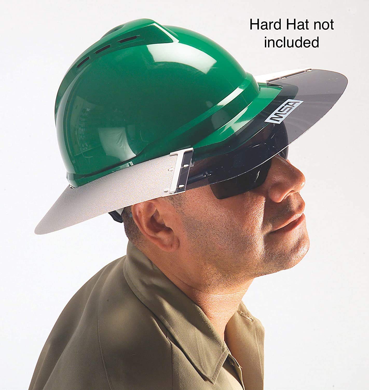 MSA V-Gard sun shield with smoke-tinted Lexan front for added protection