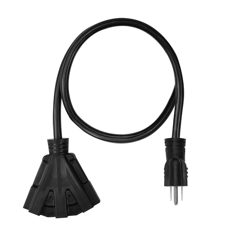 Mshyet outdoor extension cord with three outlets on different sides for easy access