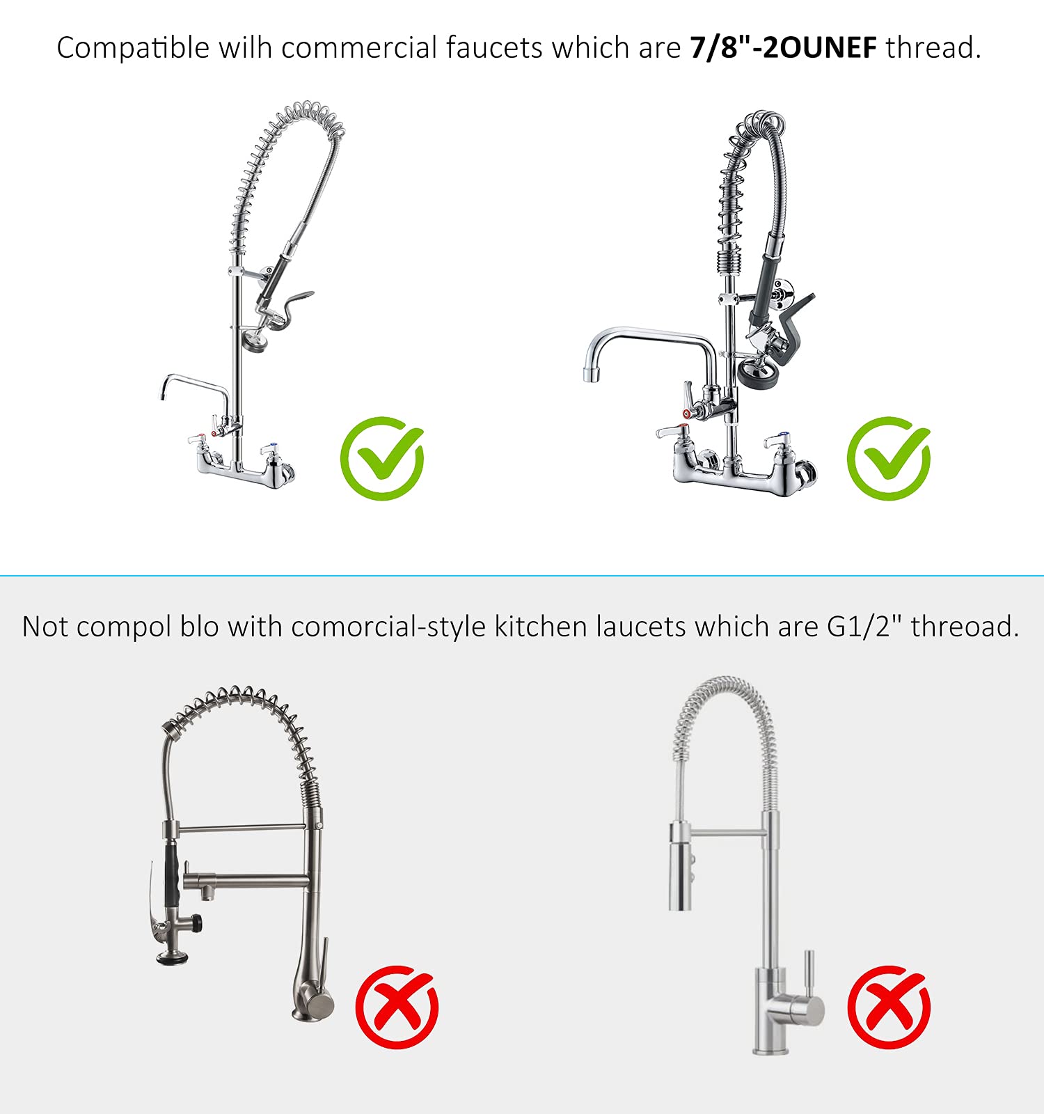 MSTJRY end-thread options show compatibility with faucets using 7/8-20UNEF and 3/4-14UNEF.