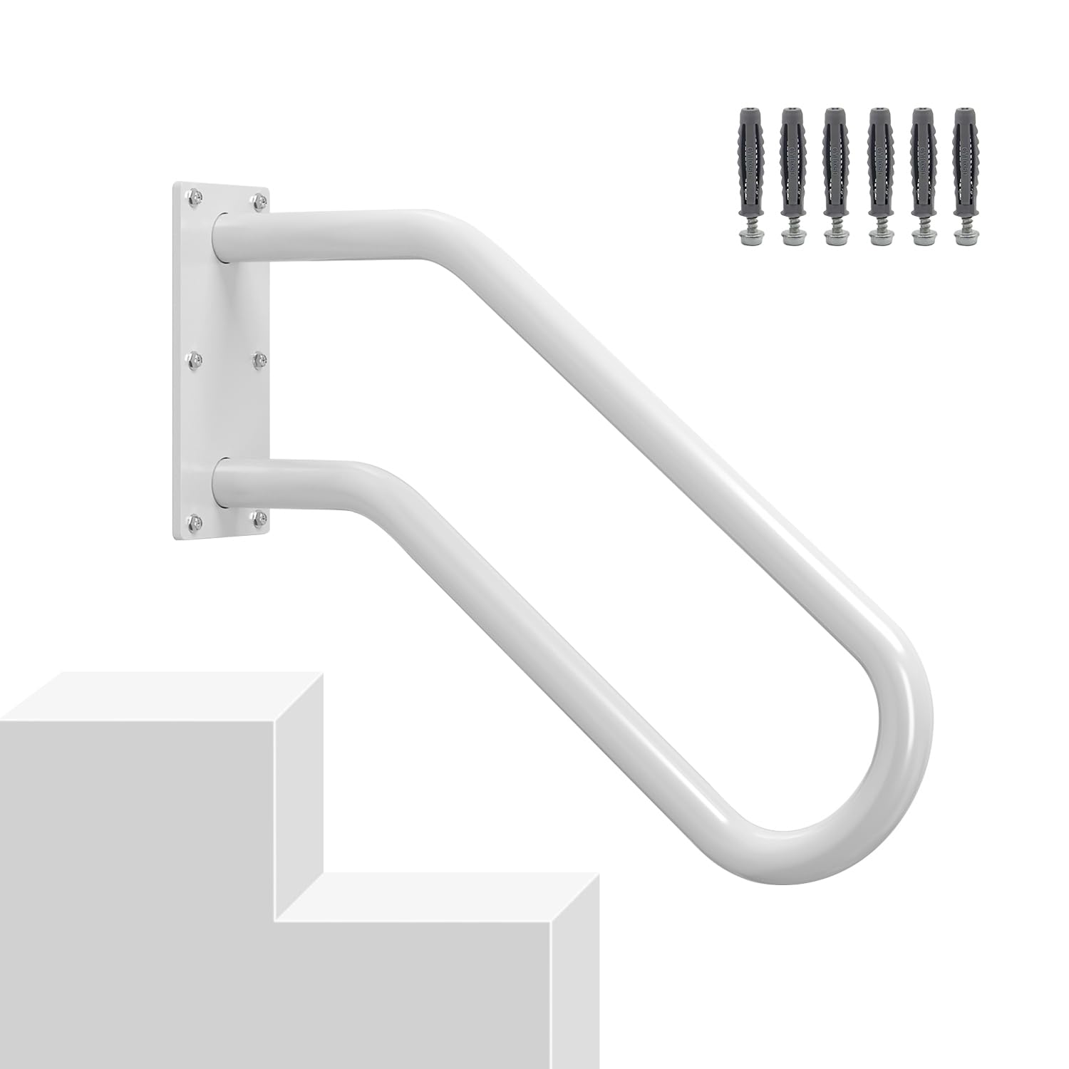 MSUMPTU handrail with U-shape for outdoor steps offers secure grip