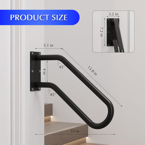 MSUMPTU non-slip iron stair handrail aids steady footing indoors