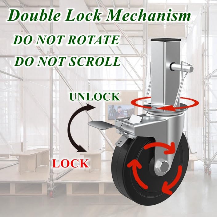 MSWY rubber square stem caster for smooth rolls and corrosion resistance.