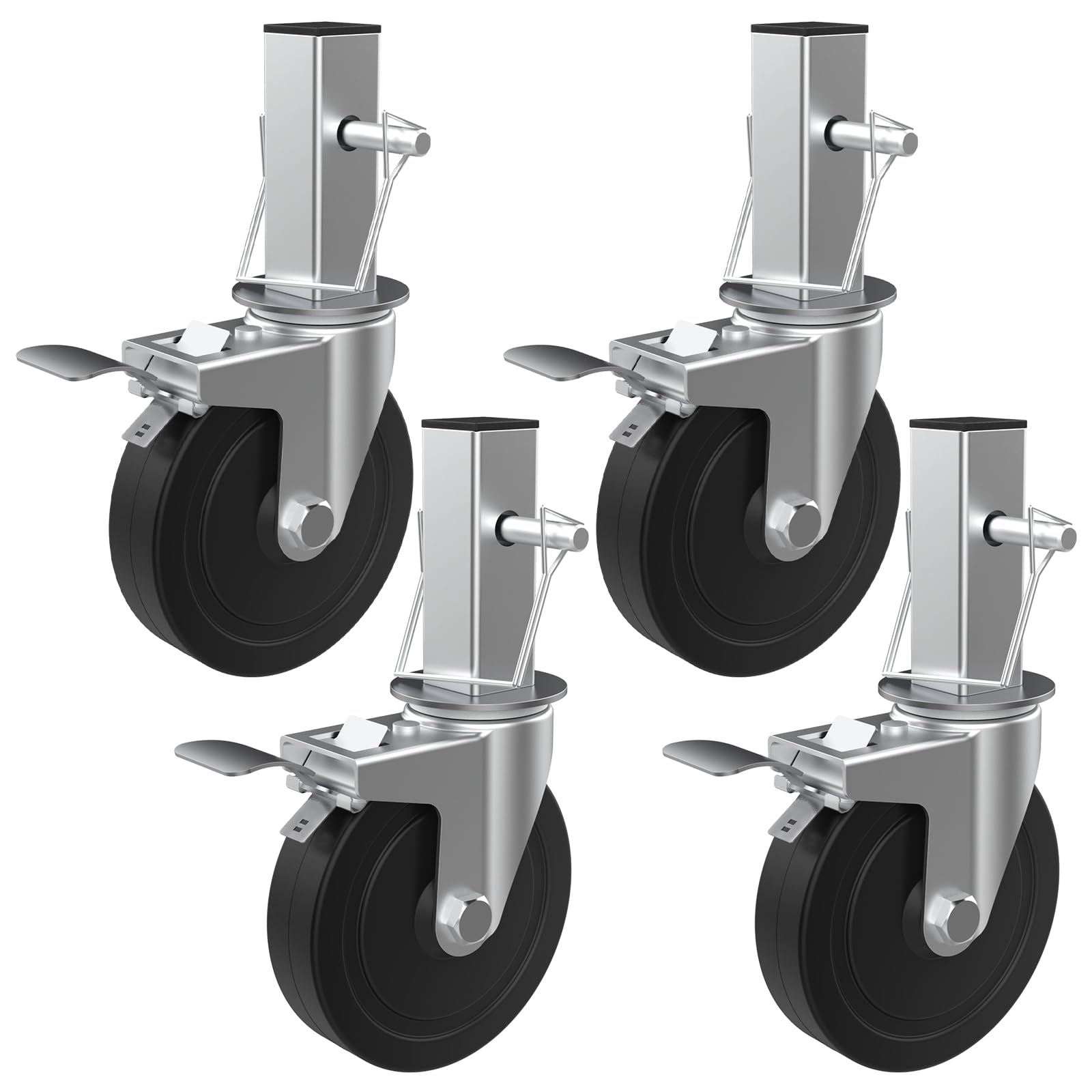 MSWY 5-inch scaffolding caster set of four for secure elevation and mobility.