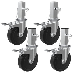 MSWY 5-inch scaffolding caster set of four for secure elevation and mobility.