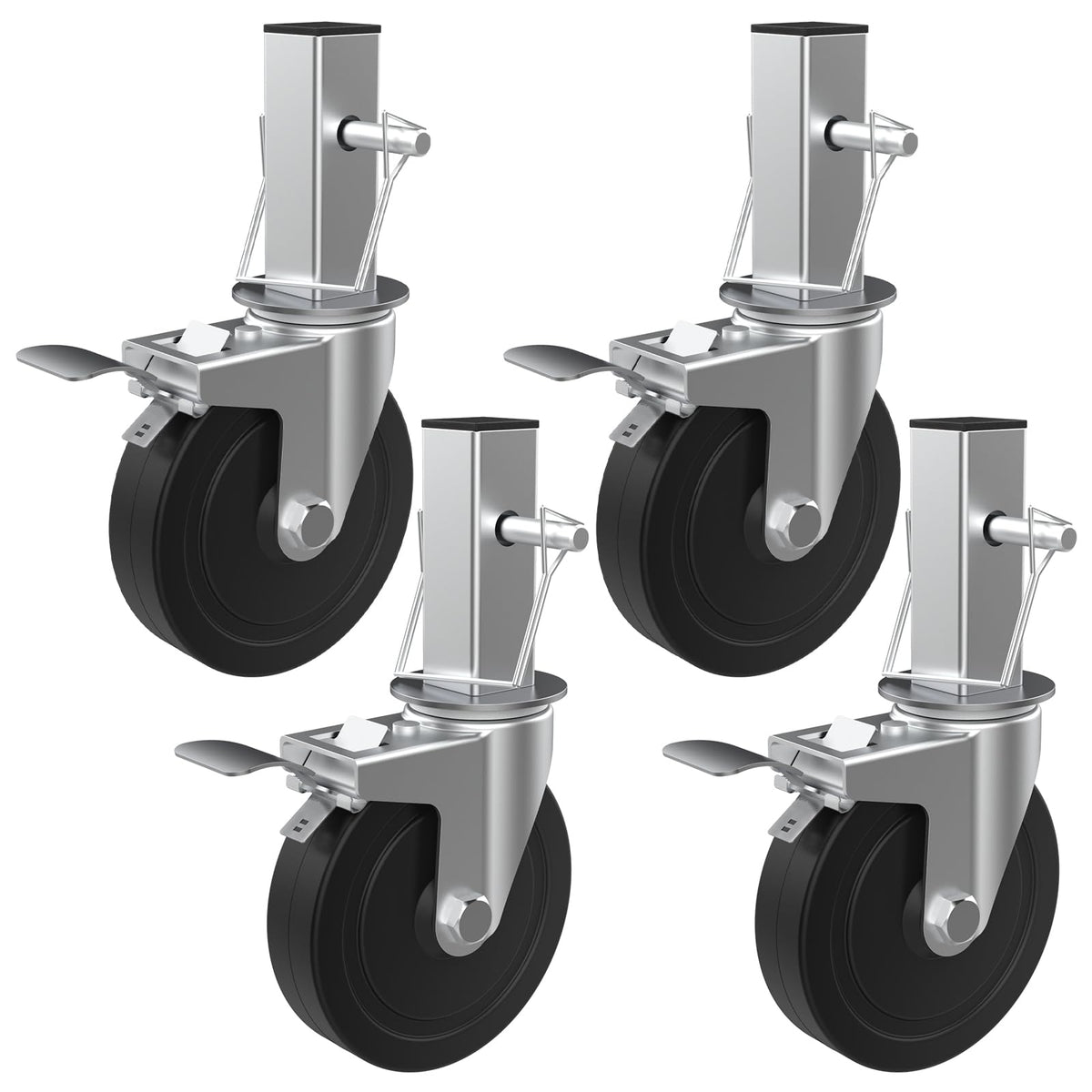 MSWY 5-inch scaffolding caster set of four for secure elevation and mobility.