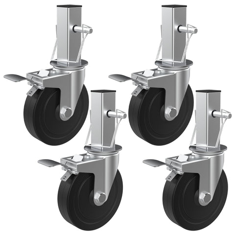 MSWY 5-inch scaffolding caster set of four for secure elevation and mobility.