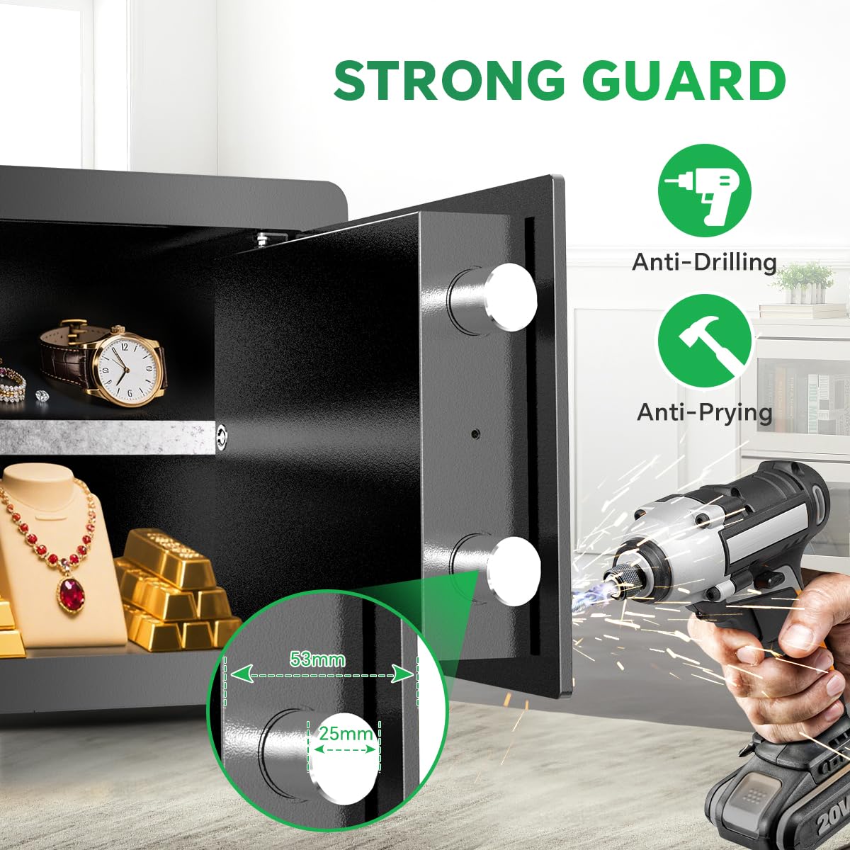MSYCOST safe box loud alarm siren deters intruders