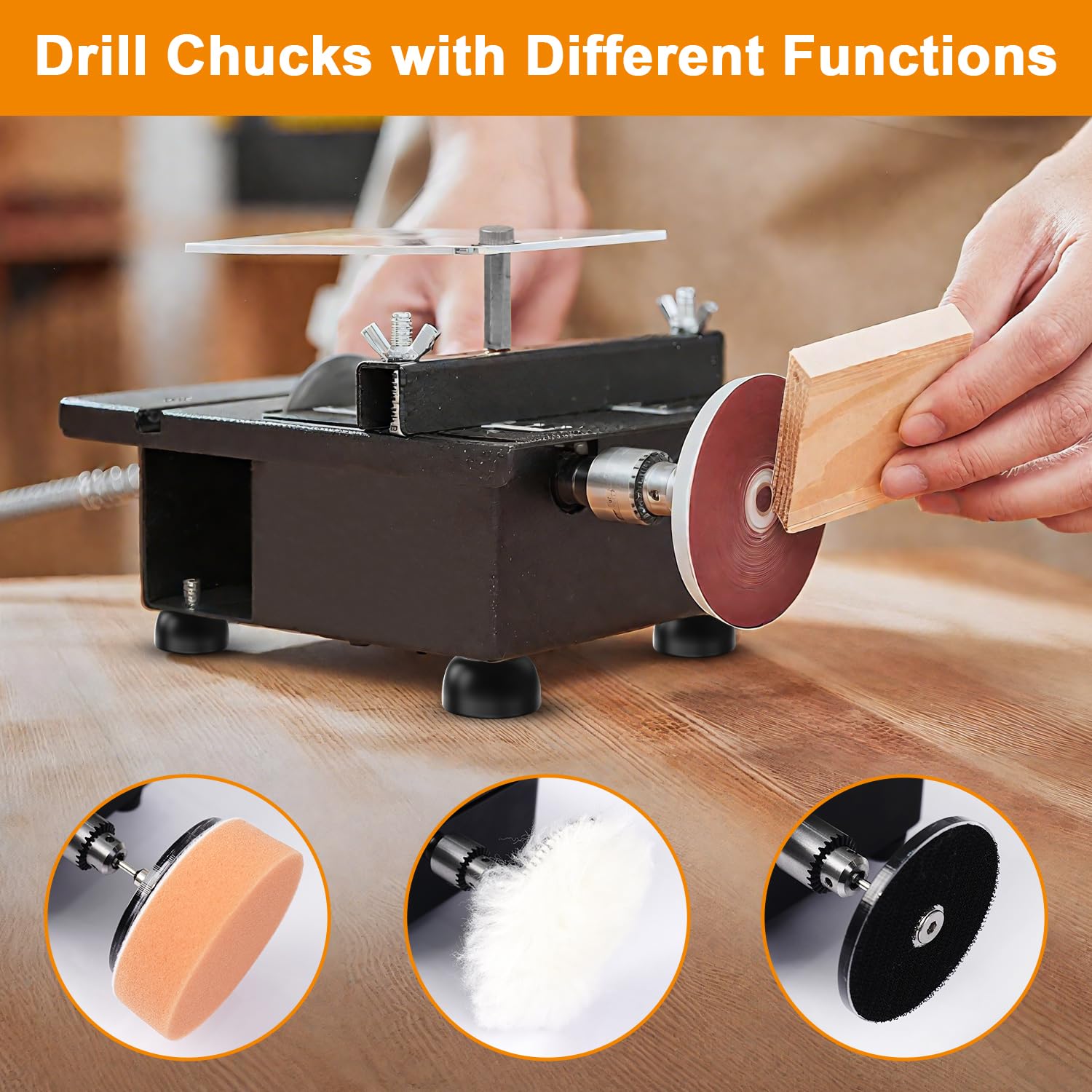 M-T Mini Table Saw cast iron worktable with laser guides for precision.