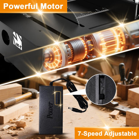 M-T Mini Table Saw laser-etched guides ensure ±0.2mm accuracy.