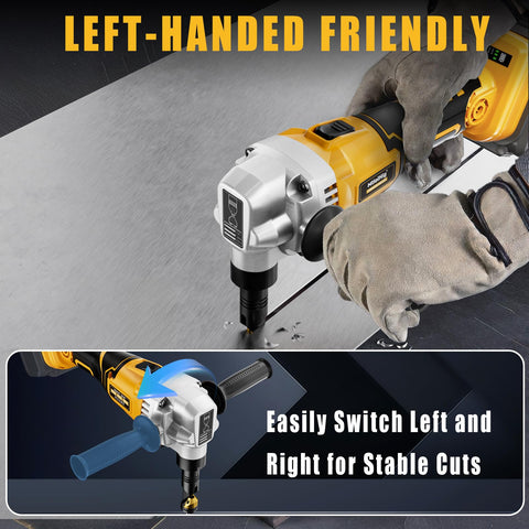 Three-speed settings provide precise material control.