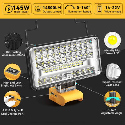 Rotatable 140-degree light from MtiolHig provides flexible aim for garage and under hood