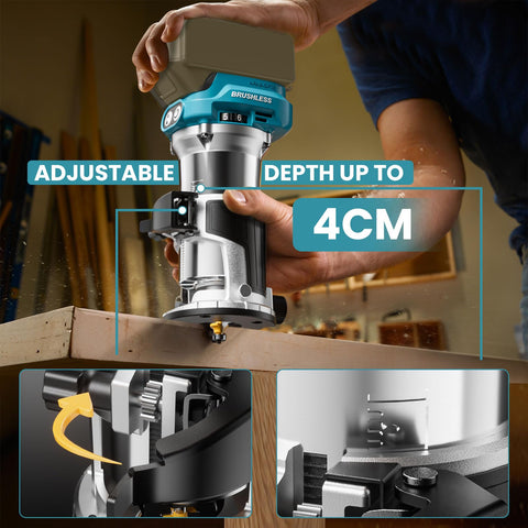 MtiolHig aluminum-base router for stable, accurate cuts.