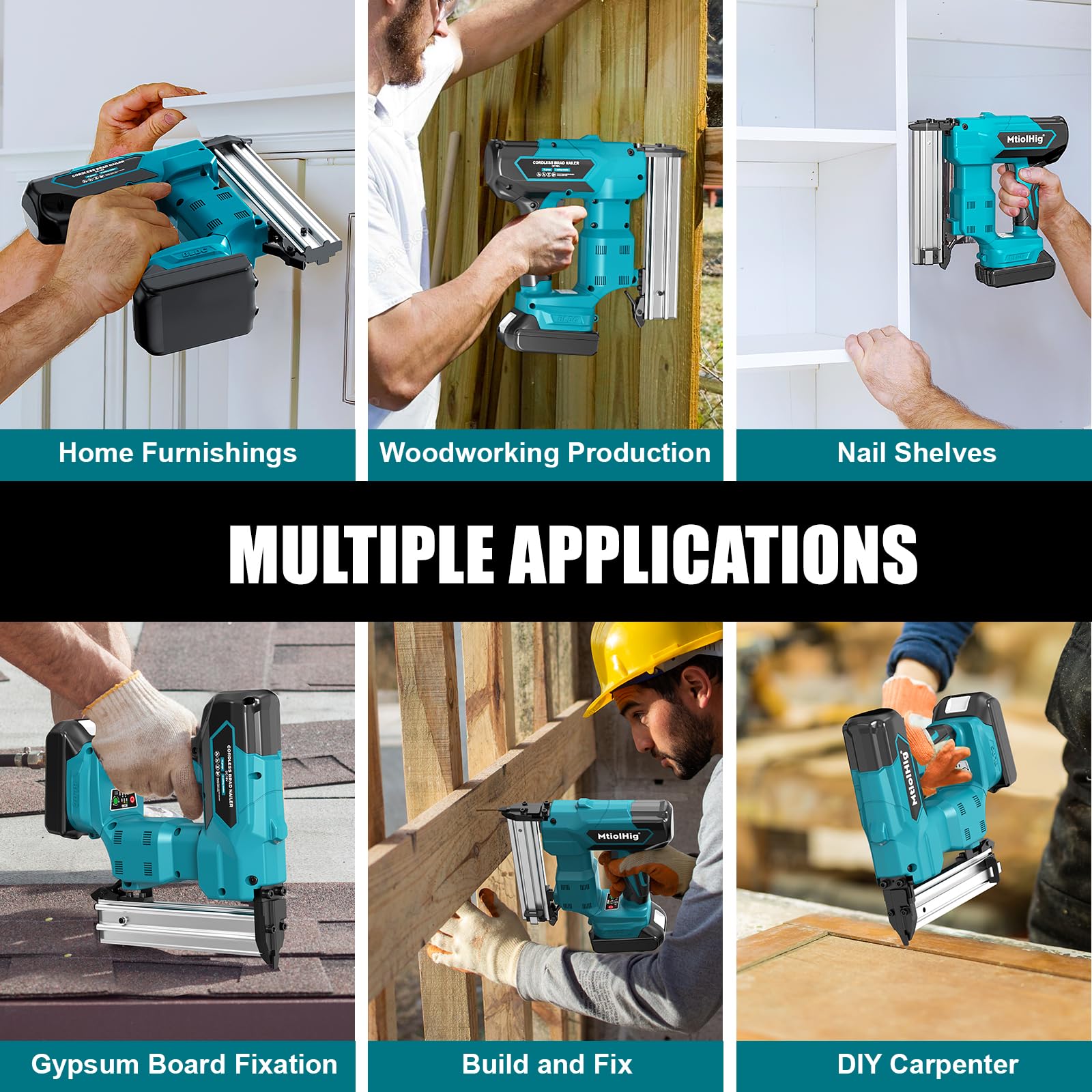 MtiolHig brad nailer with brushless motor for longer runtime and durability