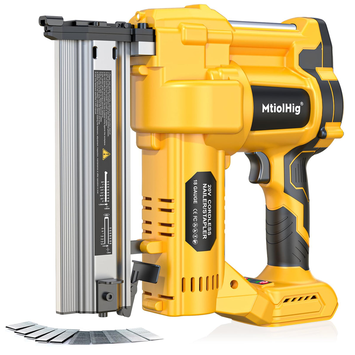 MtiolHig cordless 2in brad nailer in use