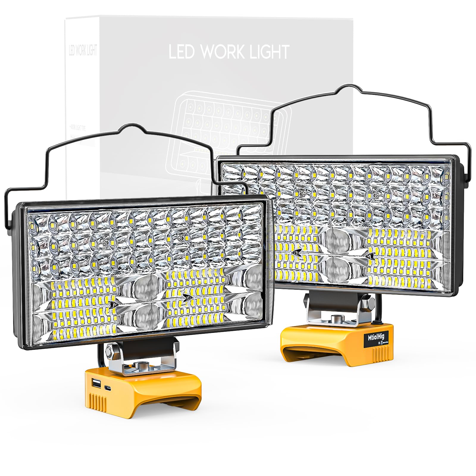 MtiolHig cordless LED work light with Dewalt battery for bright workshop lighting
