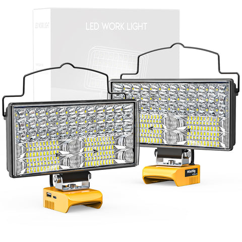 MtiolHig cordless LED work light with Dewalt battery for bright workshop lighting