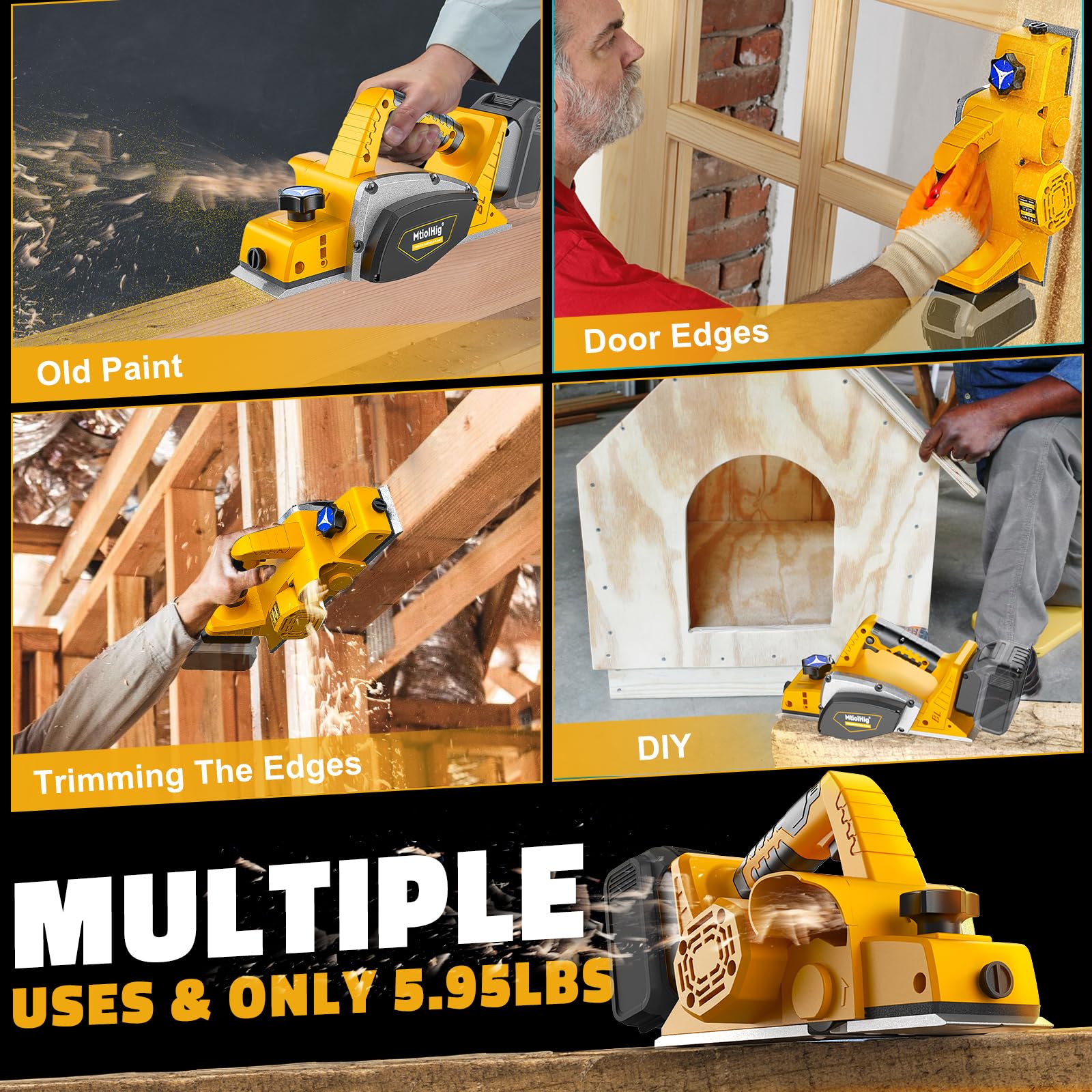 MtiolHig lightweight, compact planer designed for handheld use.
