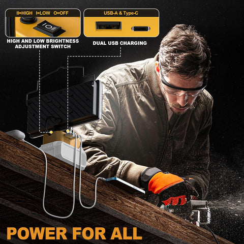 Low voltage protection feature on MtiolHig corded-free work light