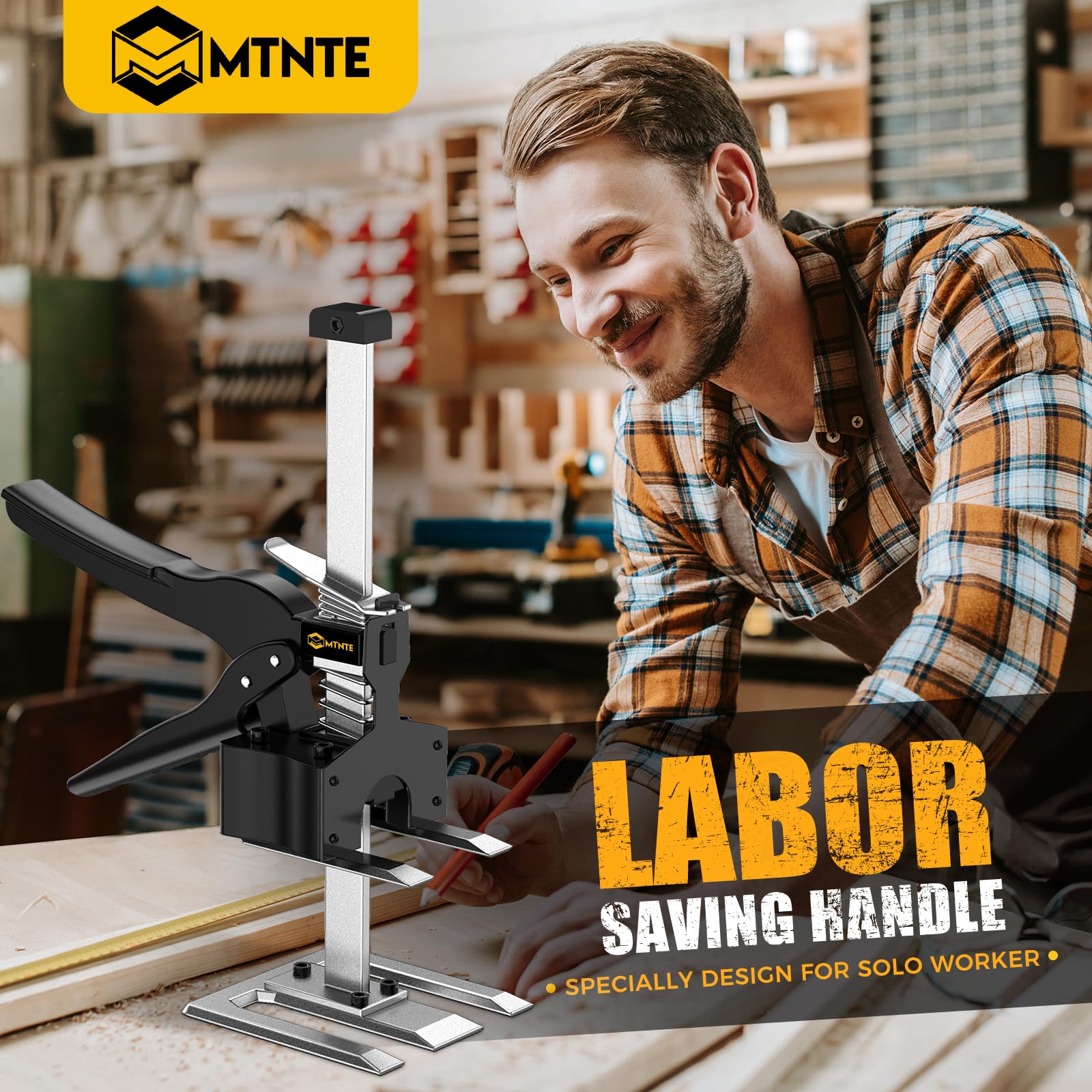 Mtnte 12-inch lift height post for cabinet and door installation with smooth adjustment