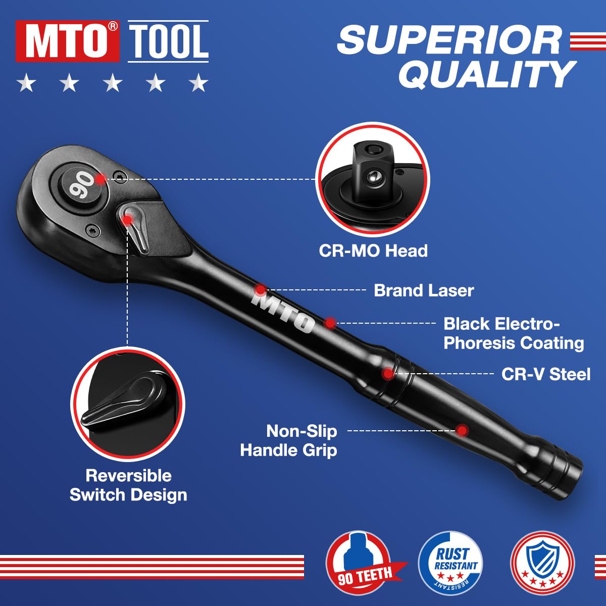 MTO CR-V with CR-MO square drive for strong, durable performance