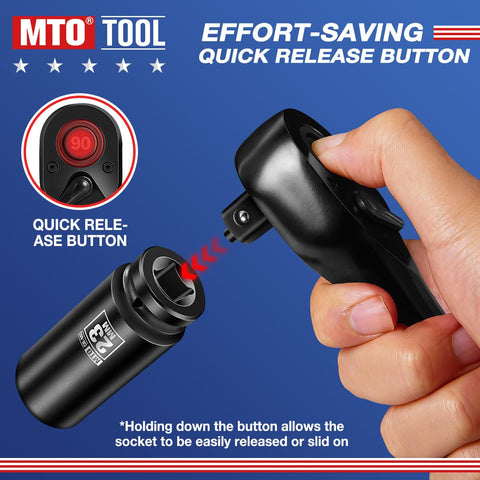 MTO quick-release ratchet function enables fast socket changes