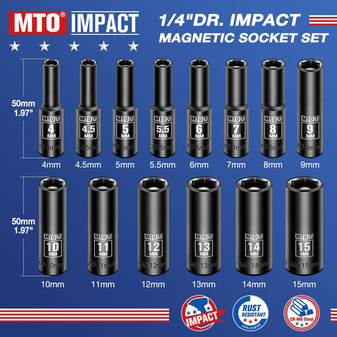 MTO retractable internal magnet shows depth adjustment for short bolts and long studs.