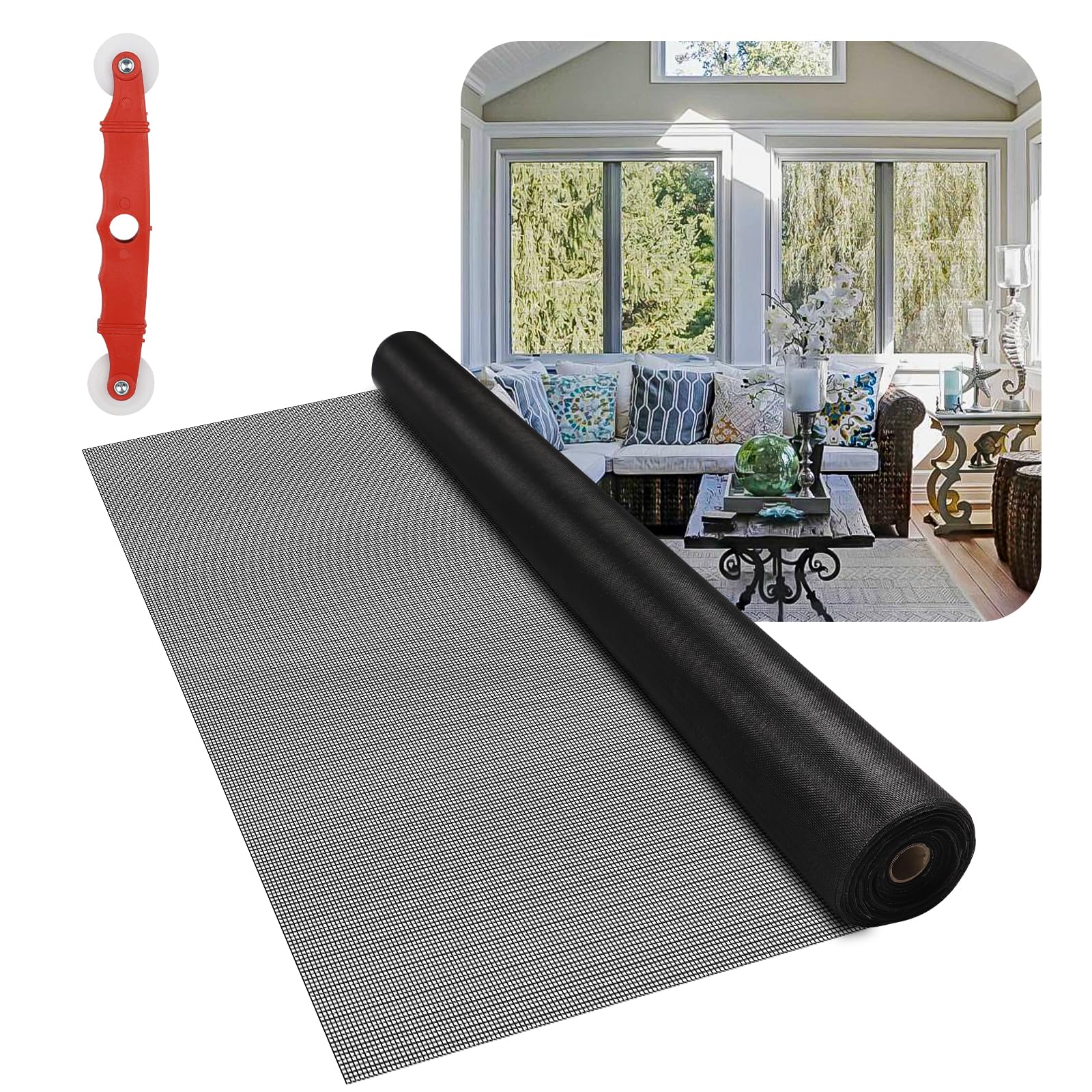 MTOUOCK fiberglass window screen roll 36x100 for durable window replacement