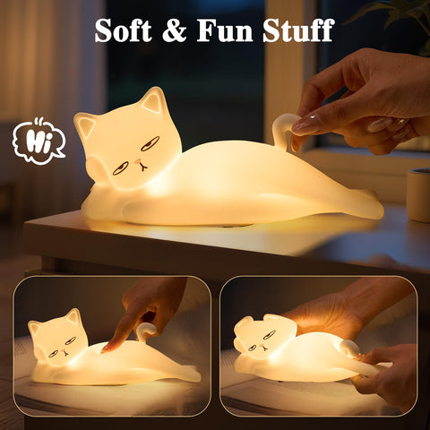 Mubarek remote controlled cat lamp convenient from across the room.