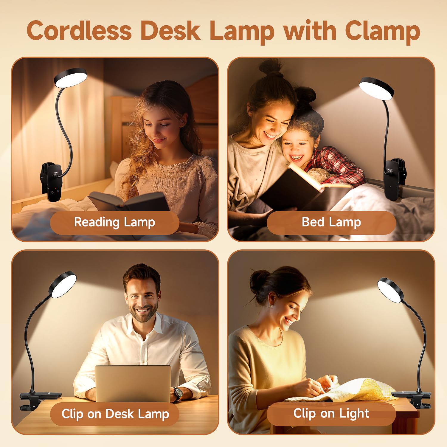 Mubarek Clip-On Lamp bed-headboard-use ideal for night reading