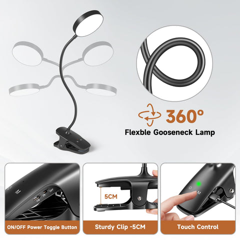 Mubarek Clip-On Lamp eye-protection flicker-free light