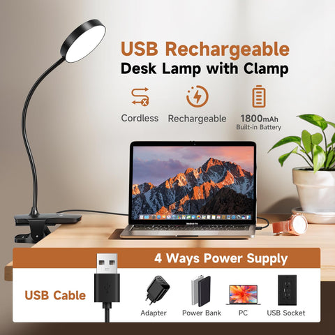 Mubarek Clip-On Lamp rechargeable USB design for easy charging