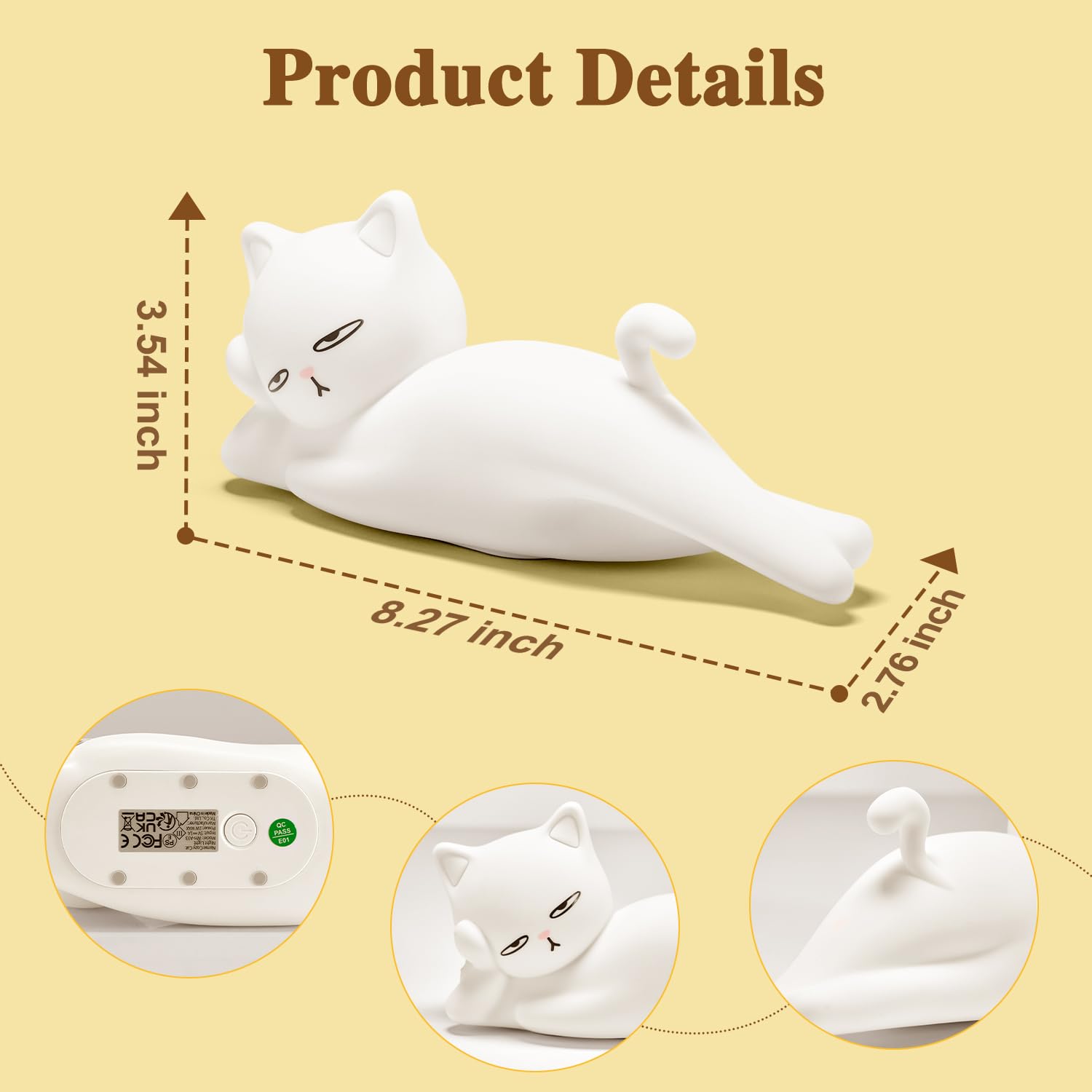 Mubarek cute cat gift night light for dorm rooms or bedrooms.
