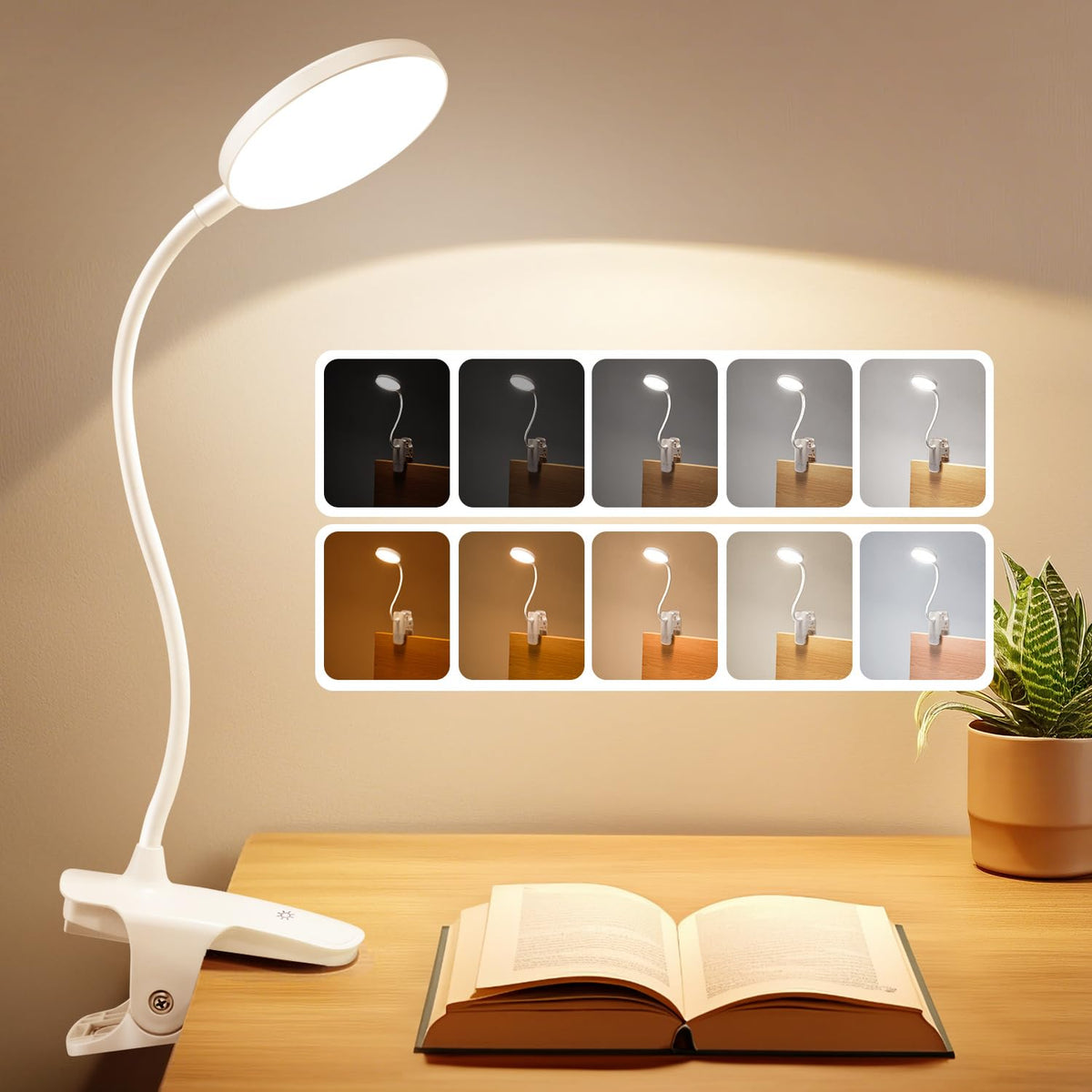 Mubarek desk light overview showing cordless design for study and bedside use.